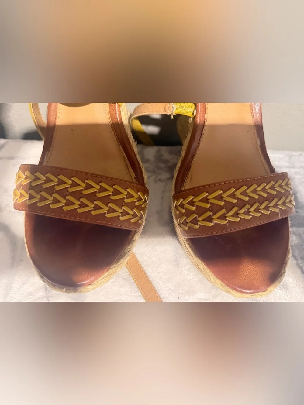 Women’s Braided Espadrille Wedge Sandals in Brown & Tan